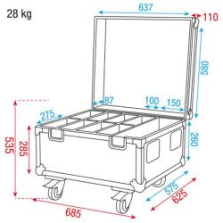 Flightcase for 8 x Compact Par