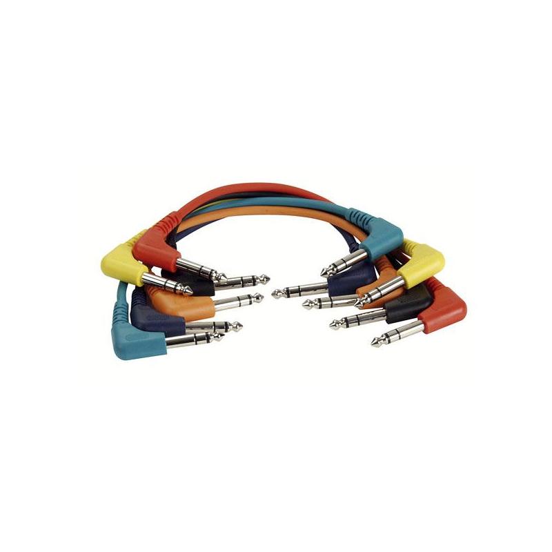 FL4260 - 60 cm. 6 coloured patch kabel stereo 90° - 90°