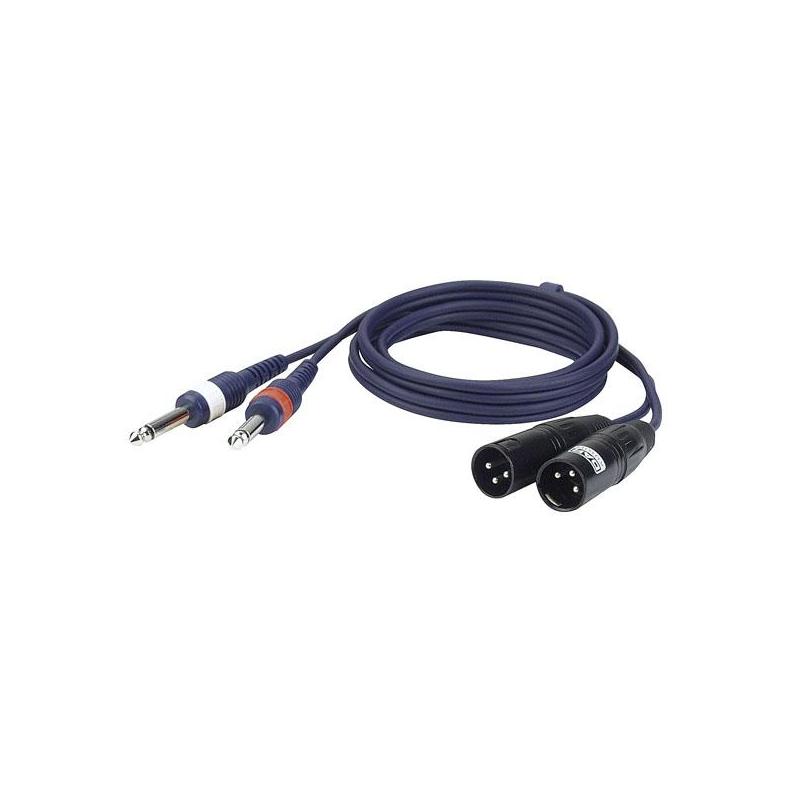 FL44150 - 150 cm. 2 unbal. Jack mono L/R - 2 XLR/M 3 p.