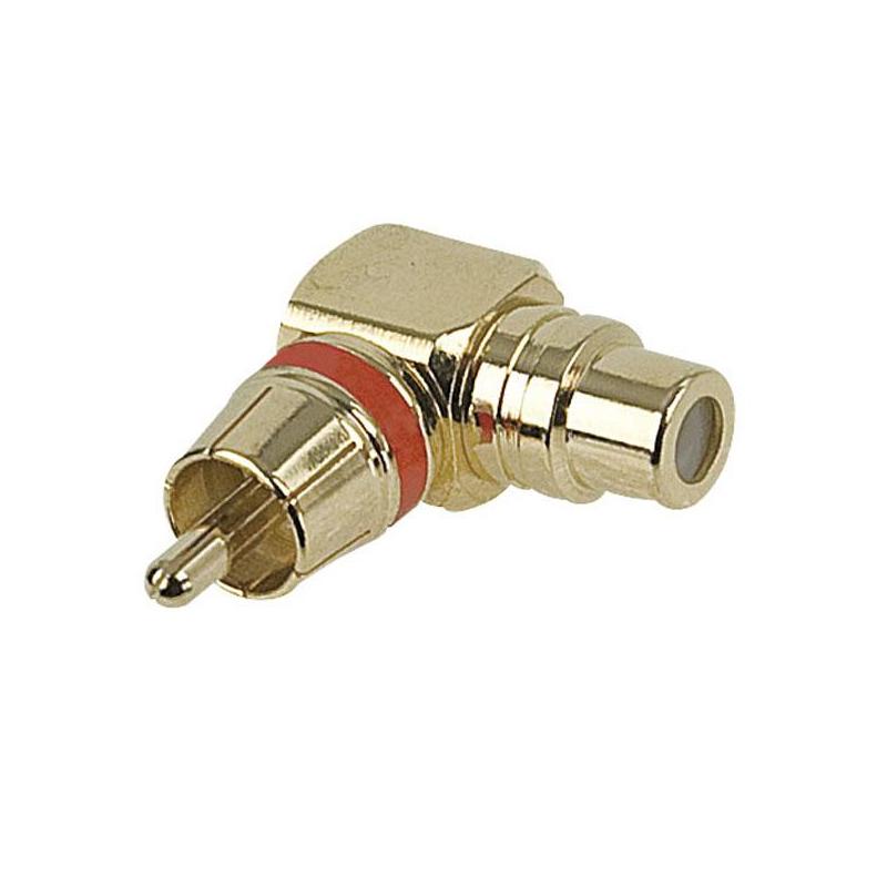 RCA Male to RCA Female 90° adapter red ring