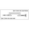 XGA08 - Mini Jack/M stereo - Mini Jack/F stereo, 90° adapter Xcaliber