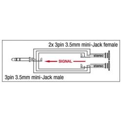 XGA15 - Mini Jack/M stereo - 2 x Mini Jack/F