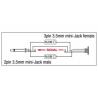 XGA43 - Mini Jack/M mono - Mini Jack/F stereo adapter Xcaliber