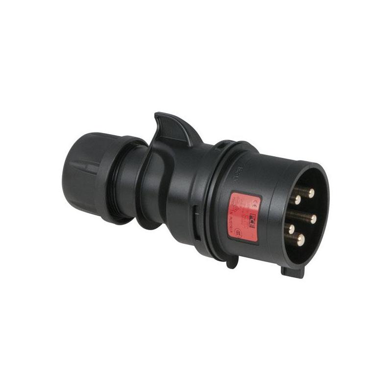 CEE 32A 400V 5p Plug Male Zwart, IP44