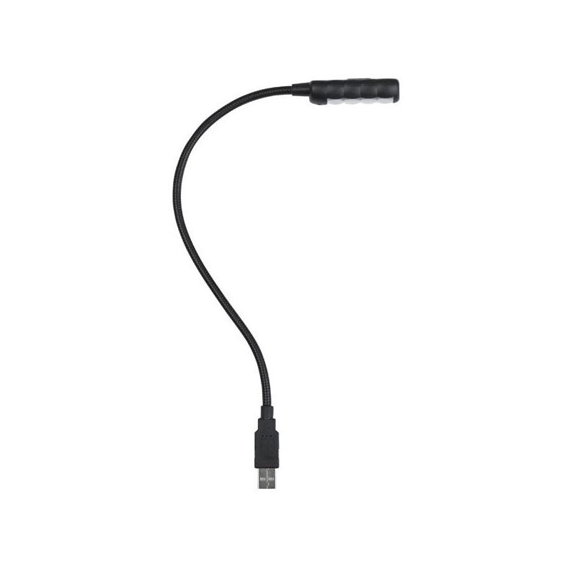 Zwanenhalslamp USB, Koudwit 30 cm - USB recht