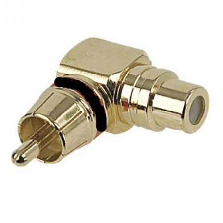 RCA Male to RCA Female 90° adapter black ring