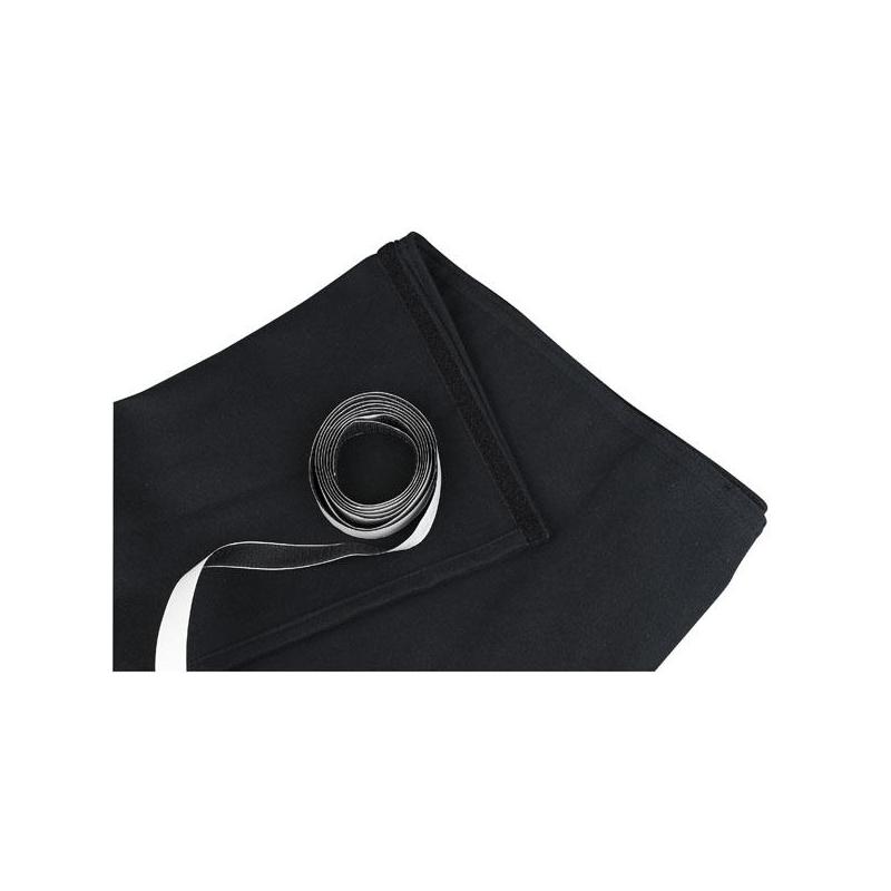 Afrokdoek voor podiumdelen 6 m (B) - 20 cm (H), zwart zonder plooien