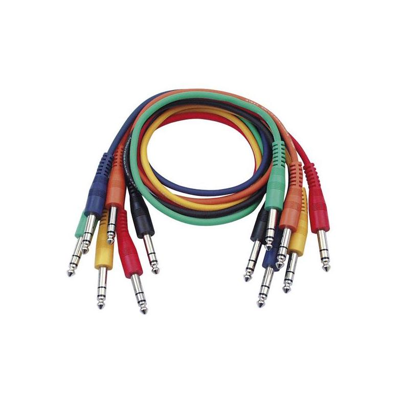 FL1260 - 60 cm. 6 coloured patch kabel stereo