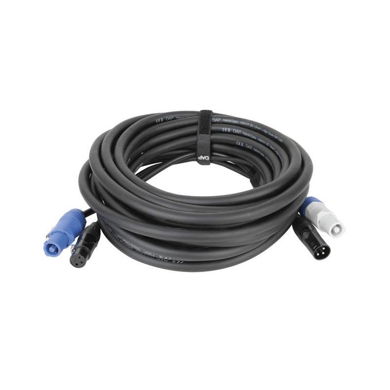 FP2015, 15 mtr. Hybrid Cable - Power Pro & 3-pin XLR - DMX / Power