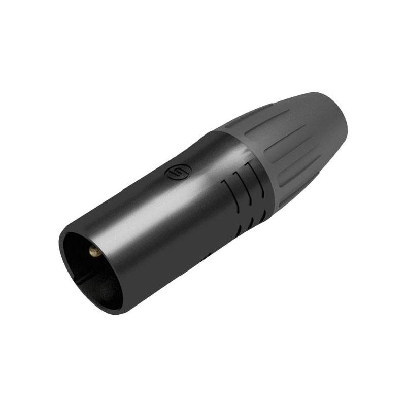 Seetronic XLR 3P Connector, male, IP65 Vergulde contacten - zwarte behuizing