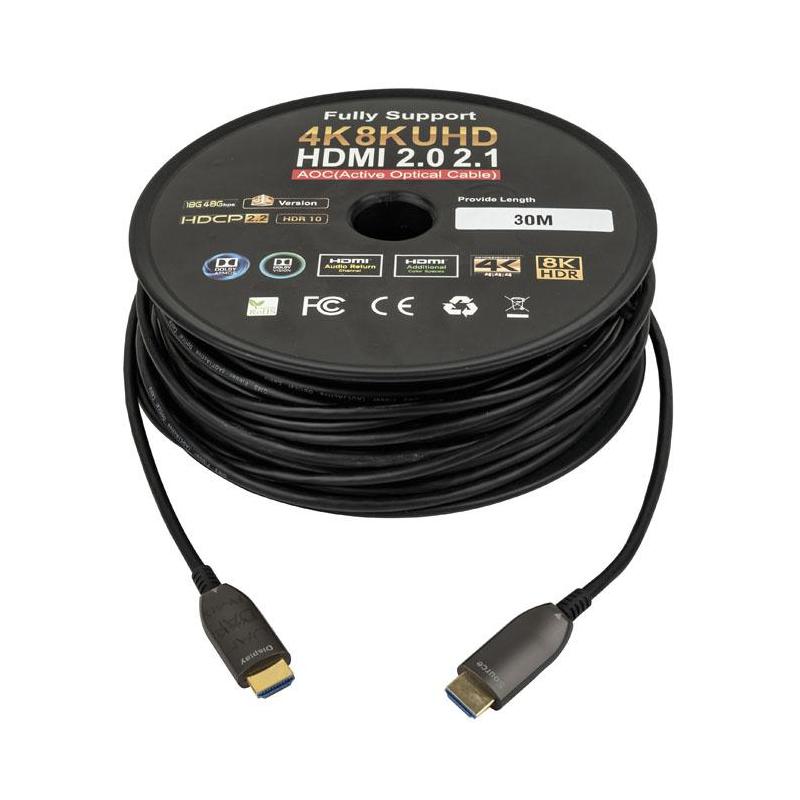 DAP HDMI 2.0 AOC 4K Glasvezelkabel 30 m - Verguld (male-male)