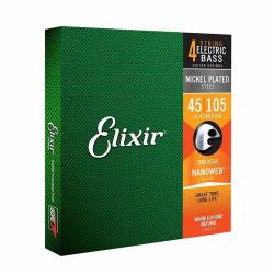 Elixir 14077 Nanoweb basgitaar snaren .045-.065-.085-.105