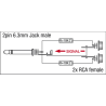 XGA41 - Jack/M mono - 2 x RCA/F Incl. 2 x 10 kilo-Ohm weerstanden