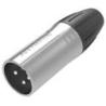 Seetronic XLR 3P Connector, male Verzilverde contacten - zwarte tule