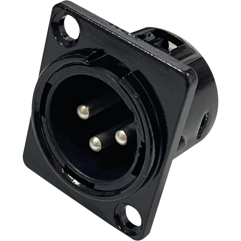 XLR 3P Chassis - male Black housing