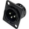 XLR 3P Chassis - male Black housing