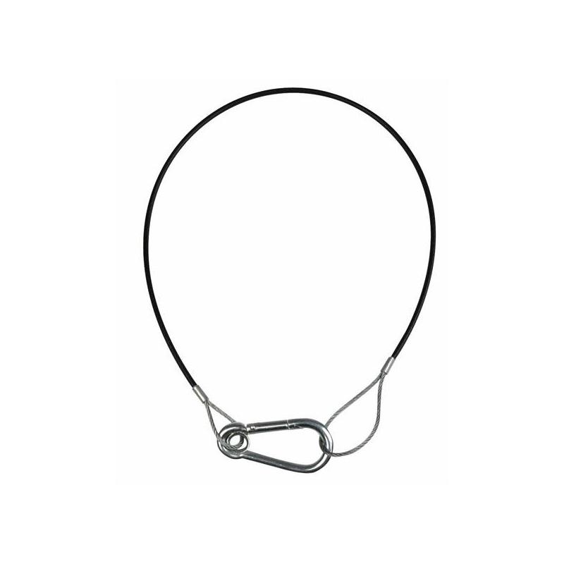 Showgear Safety kabel 2 mm, Light Duty WLL: 5 kg - 50 cm - zwart