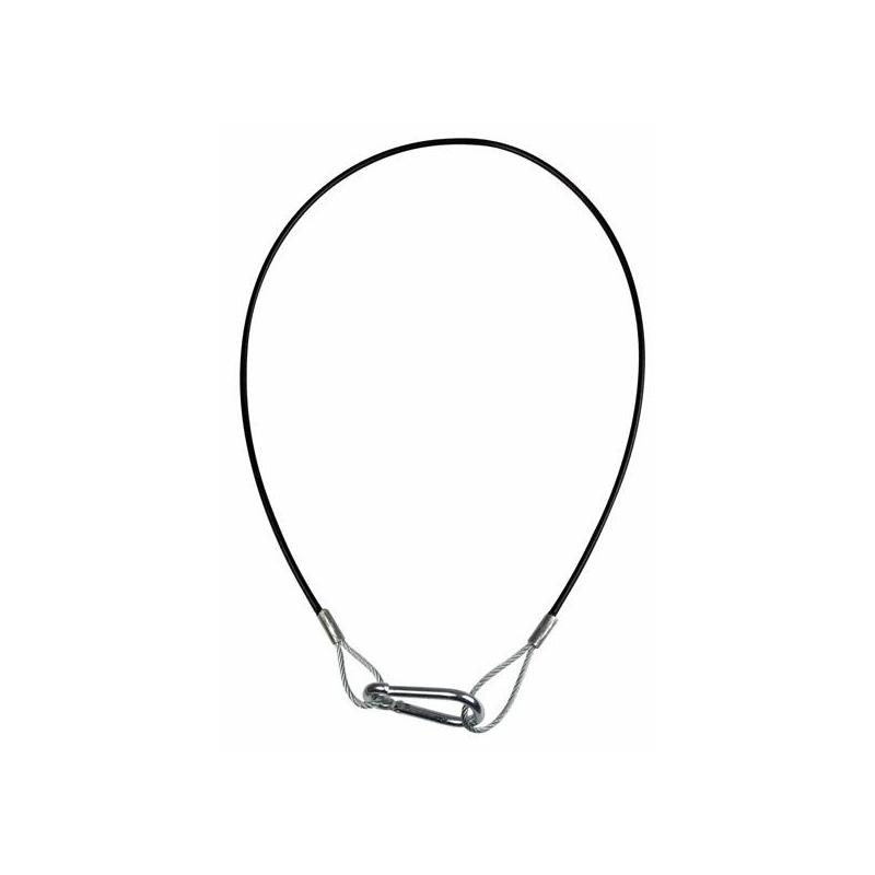 Showgear Safety kabel 4 mm, Heavy Duty Max. belasting: 10 kg - 75 cm - zwart