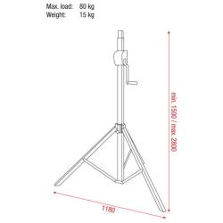 Showgear Basic 2800 Wind up stand 80kg