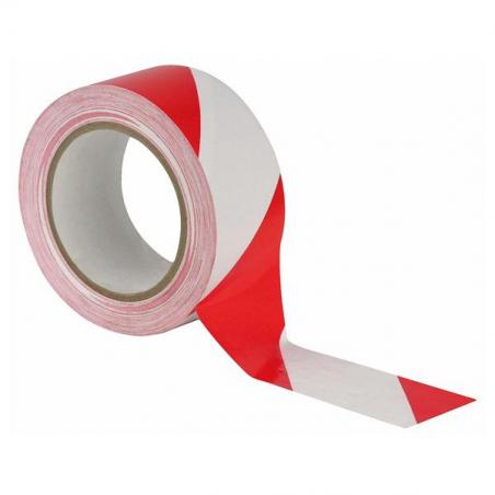 Floor-Marking tape rood/wit 50 mm., 33 mtr.